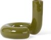 HKliving Vaas Twisted glossy olive keramiek online kopen