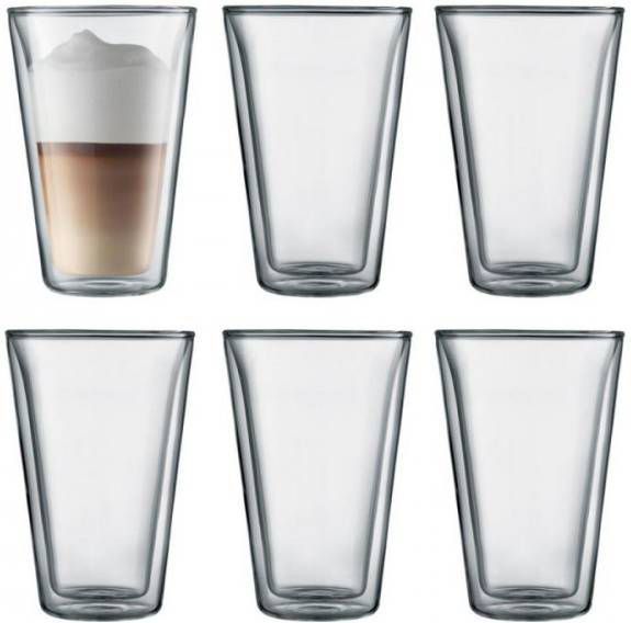 Londen Split exegese Bodum Canteen Koffieglazen Dubbelwandig 0, 4 L Transparant Set Van 6 -  Glazen.shop