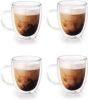 Orange85 Dubbelwandige Glazen Koffieglazen Met Oor 4 Stuks Transparant 180ml Glas Theeglazen online kopen