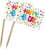 Folat Prikker Happy Birthday 14 Cm Papier/hout 50 Stuks online kopen