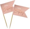 Feestbazaar Prikkers Elegant Lush Blush Happy Birthday 36 Stuks online kopen