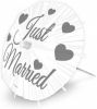 Feestbazaar XL parasol prikkers Just Married online kopen