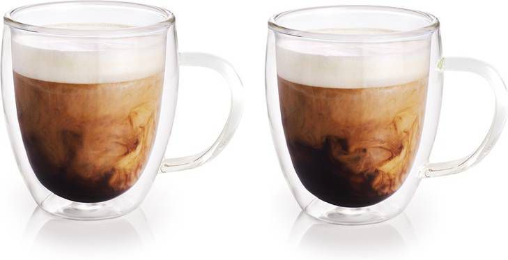 Merkloos 2x Dubbelwandige Theeglazen/koffieglazen 200 Ml Koffie En Theeglazen online kopen