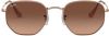 Ray-Ban Hexagonal Flat Lenses Polarized Sunglasses Ray Ban, Bruin, Dames online kopen