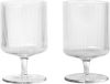 Ferm Living Ripple Wijnglas set van 2 Transparant online kopen