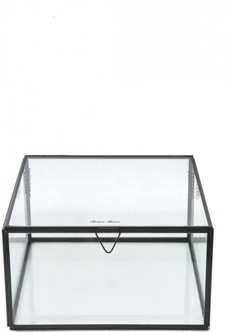 Rivièra French Opbergbox Glas/Staal 30 x 30 cm - Glazen.shop
