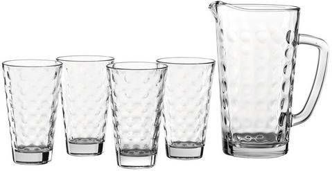 LEONARDO Glazenset Optic 1 kan, 4 bekers(set, 5 delig ) online kopen