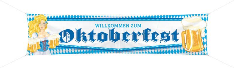 Feestbazaar Oktoberfest Bierpullen Spandoek 180x40cm online kopen