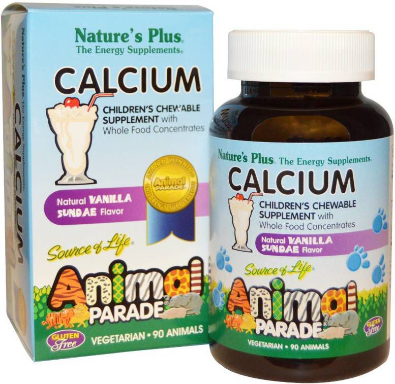 Calcium, Children&apos, s Chewable Supplement, Natural Vanilla Sundae Flavor(90 Animals) Nature&apos, s Plus online kopen