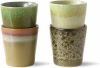 HKliving 70's Koffiemok Set van 4 0, 18 L Spring Green online kopen