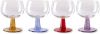 HKliving Wijnglas Swirl mixed colours laag set van 4 online kopen